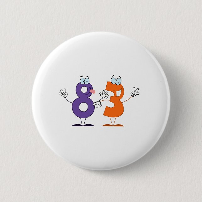 Happy Number 83 2 Inch Round Button (Front)