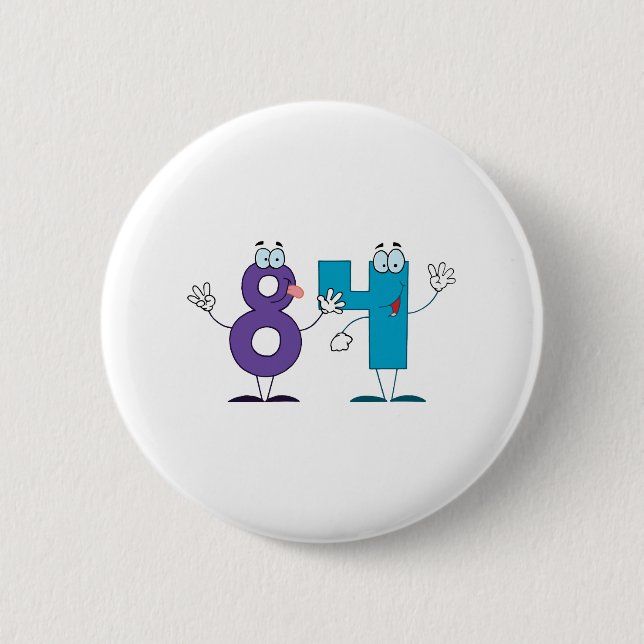 Happy Number 84 2 Inch Round Button (Front)