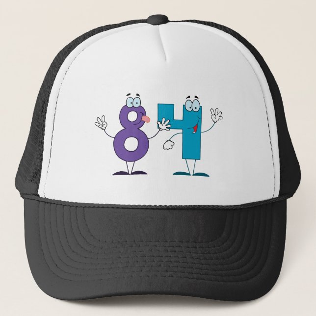 Happy Number 84 Trucker Hat (Front)