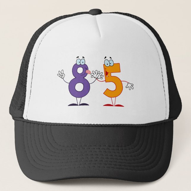 Happy Number 85 Trucker Hat (Front)