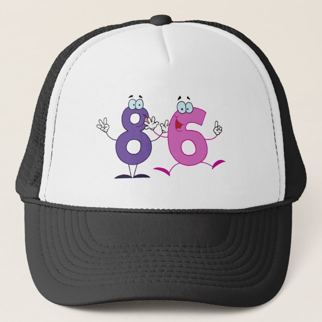 Happy Number 86 Trucker Hat (Front)