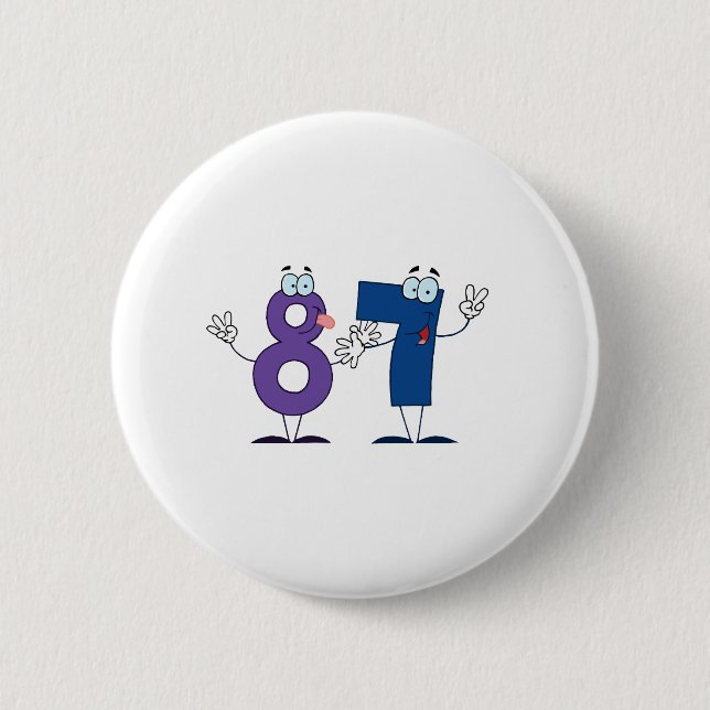 Happy Number 87 2 Inch Round Button (Front)