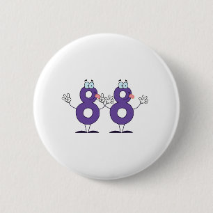 Happy Number 88 2 Inch Round Button
