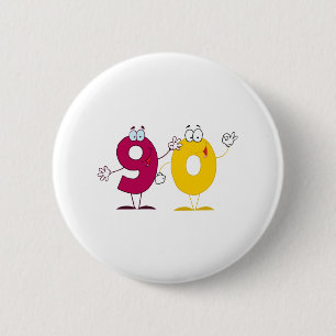 Happy Number 90 2 Inch Round Button