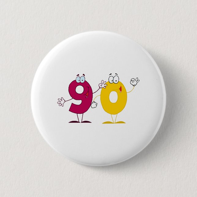 Happy Number 90 2 Inch Round Button (Front)