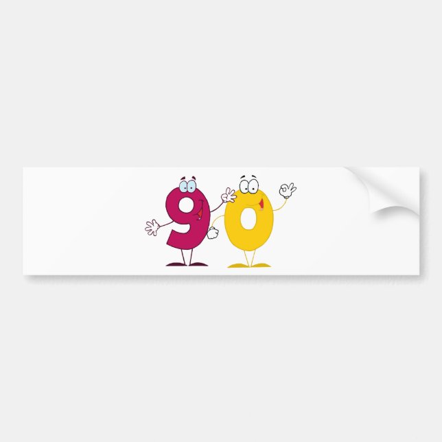 Happy Number 90 Bumper Sticker (Front)