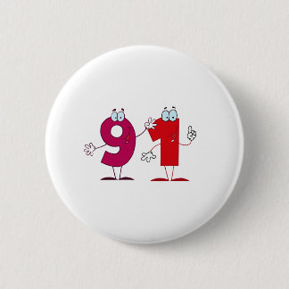 Happy Number 91 2 Inch Round Button
