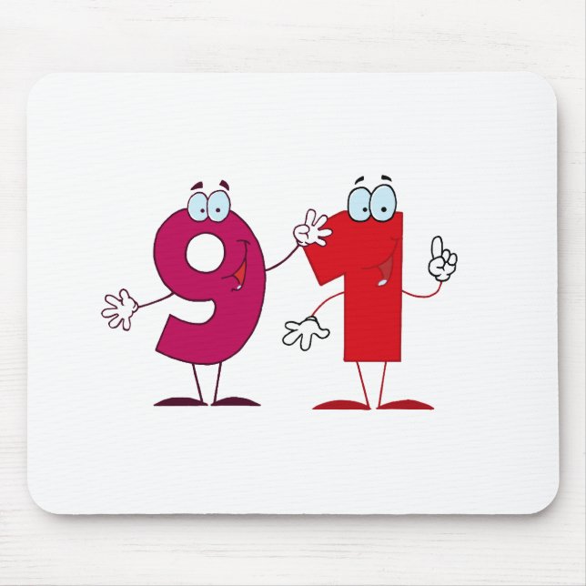 Happy Number 91 Mouse Pad (Front)