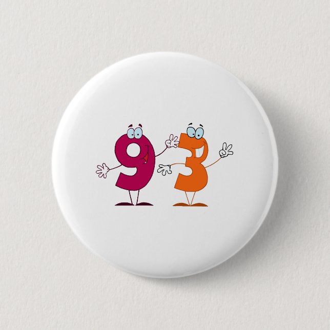 Happy Number 93 2 Inch Round Button (Front)