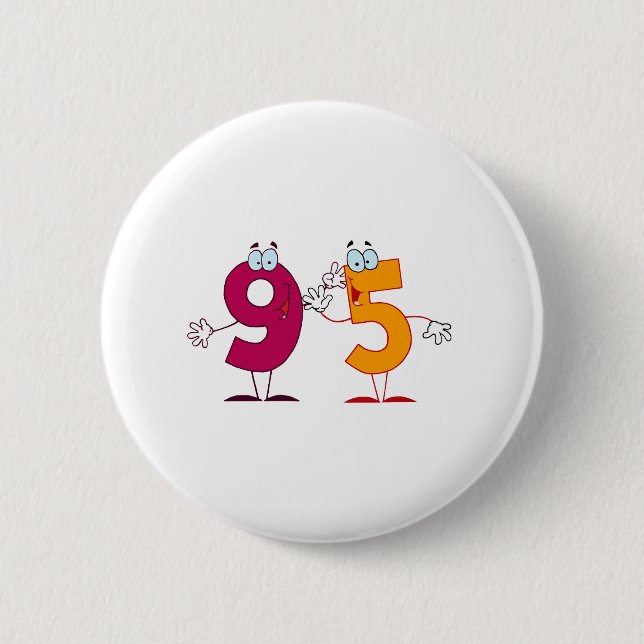 Happy Number 95 2 Inch Round Button (Front)