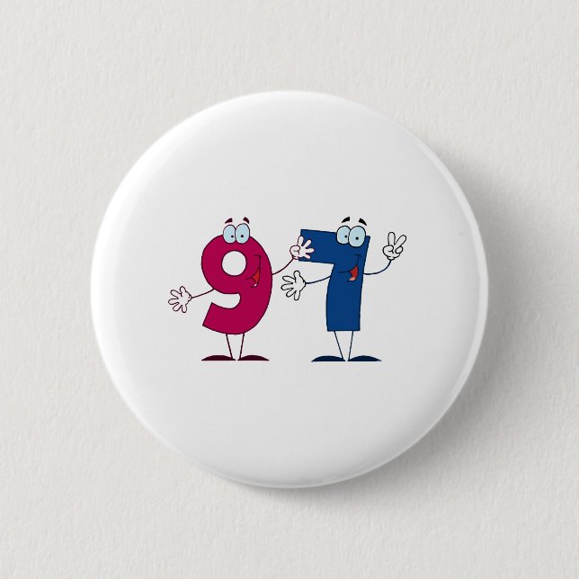 Happy Number 97 2 Inch Round Button (Front)