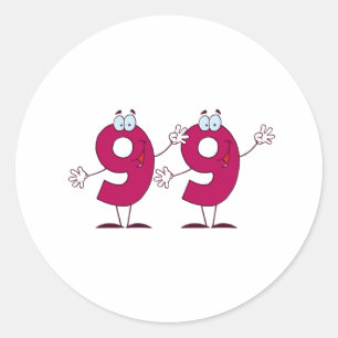 Happy Number 99 Classic Round Sticker