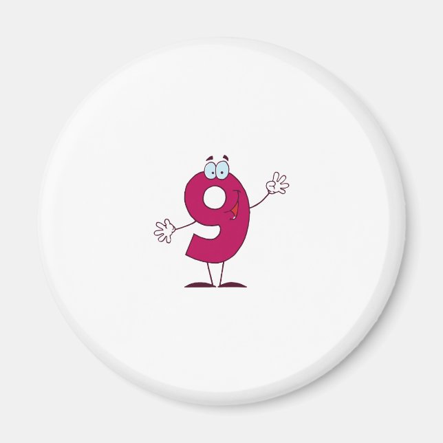 Happy Number 9 Magnet (Front)