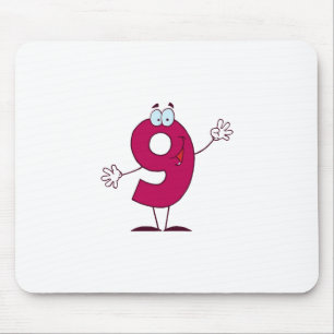 Happy Number 9 Mouse Pad