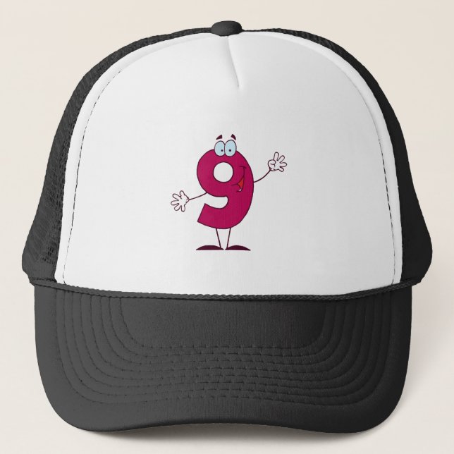 Happy Number 9 Trucker Hat (Front)