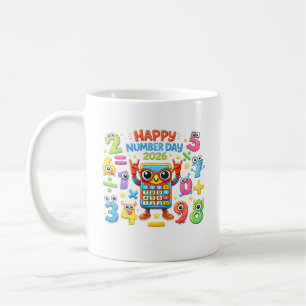 Happy Number Day 2026 Calculator Math Design Coffee Mug
