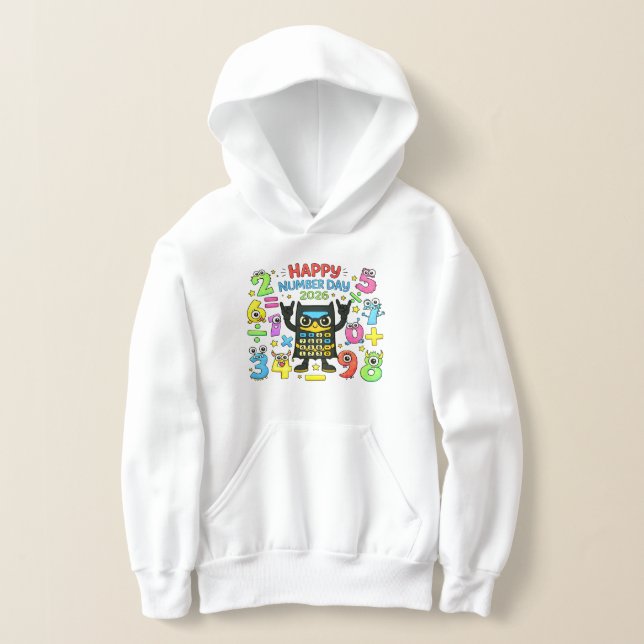 Happy Number Day Cute Calculator Math Hoodie (Poser)