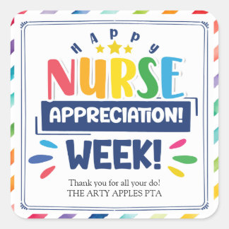 Happy nurse appreciation week square sticker