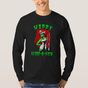 Happy Nurse O Ween Nurse Halloween Witch T-Shirt