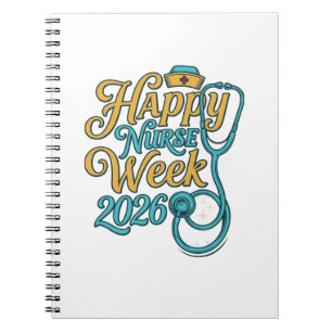 Happy Nurse Week 2026 Stethoscope Shirt Design_1 Notebook