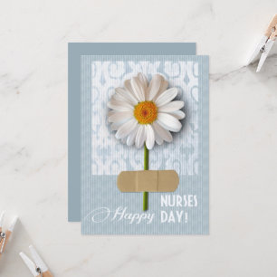 Happy Nurses Day. Daisy Flat Greeting Card