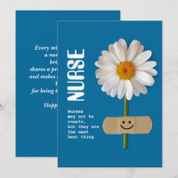 Happy Nurses Day. Fun Daisy Flat Greeting Card