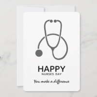 Happy Nurses Day Grey Stet Illustration Invitation