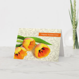 Happy Nurses Day. Spring Tulips Greeting Card