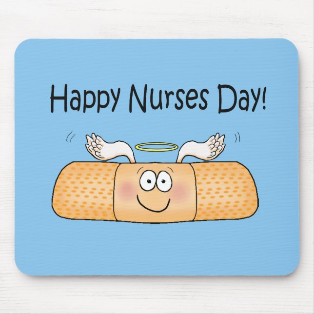 Happy Nurses Nurse Nurse's Day Whimsical Bandage Mouse Pad (Front)