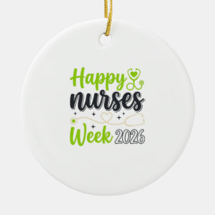 Happy Nurses Week 2026 Stethoscope Nurse Design_1 Ceramic Ornament