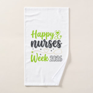 Happy Nurses Week 2026 Stethoscope Nurse Design_1 Hand Towel