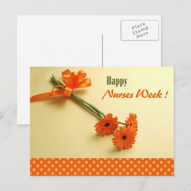 Happy Nurses Week. Colourful Daisies Postcard (Front/Back)