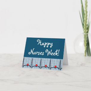 Happy Nurses Week EKG  Note Card