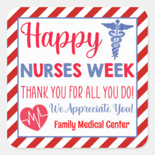 Happy Nurses Week Favour Square Sticker