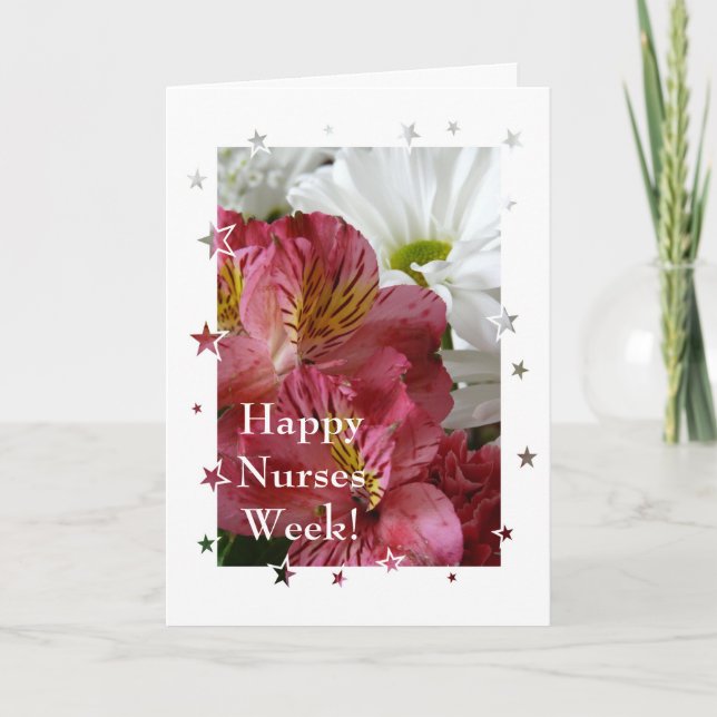 Happy Nurses Week-Freesia and Daisy Card (Front)