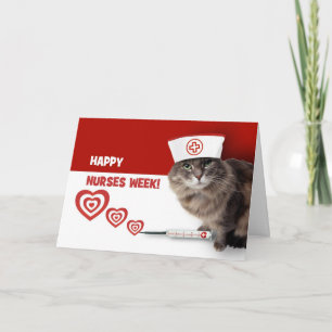 Happy Nurses Week. Funny Kitty  Thank You Card