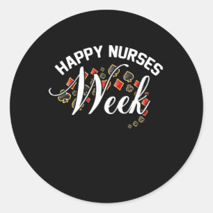Happy Nurses Week Playing Cards Classic Round Sticker