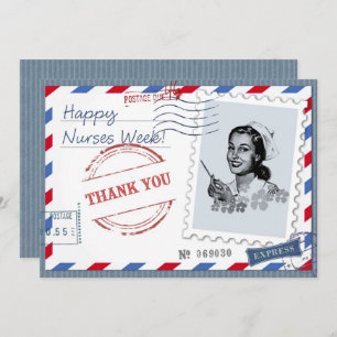 Happy Nurses Week. Retro Nurse Custom Card 