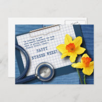Happy Nurses Week Spring Daffodils and Stethoscope