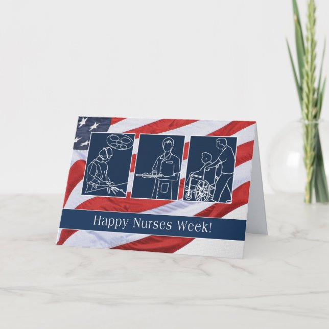 Happy Nurses Week. USA Patriotic Card (Front)