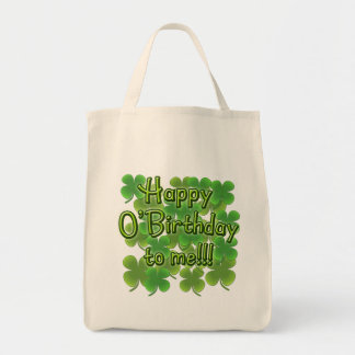 Happy O'Birthday to Me with Shamrocks Tote Bag