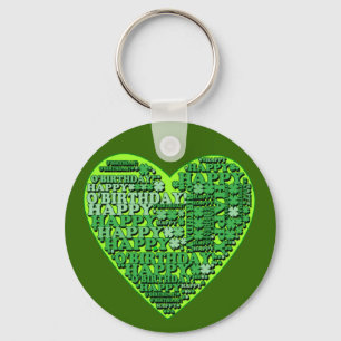 Happy O'Birthday with Heart T shirts and Gifts Keychain