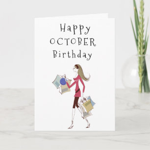 HAPPY ***OCTOBER*** BIRTHDAY FOR **HER** CARD