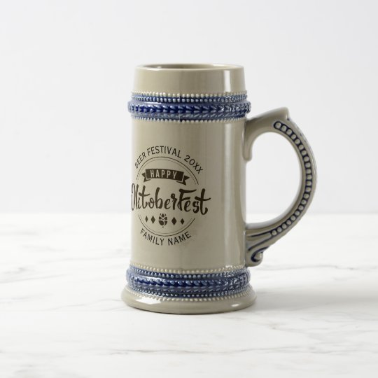 Happy OctoberFest Modern Typography Design Beer Stein