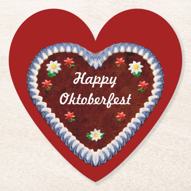 Happy Oktoberfest (customizable) Paper Coaster (Front)