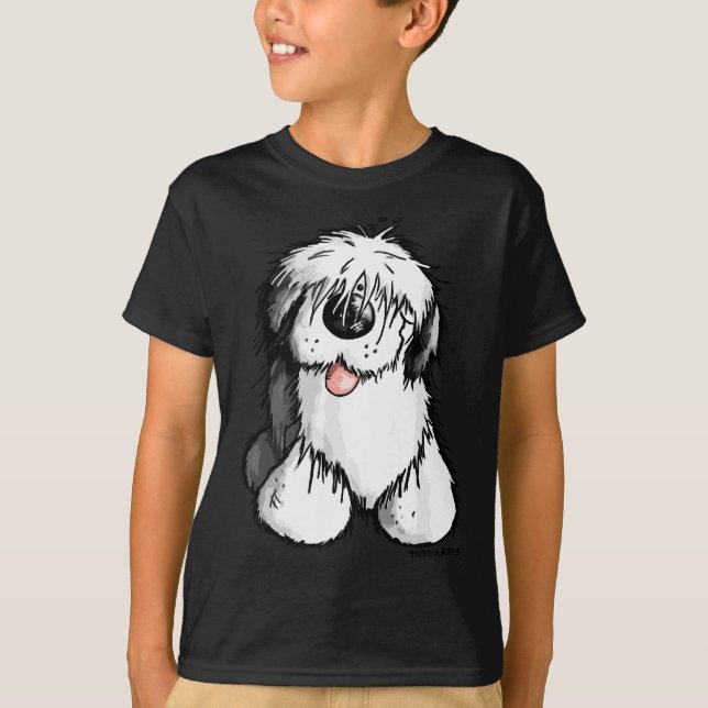 Happy Old English Sheepdog I For A Dog Or Bobtail  T-Shirt (Front)
