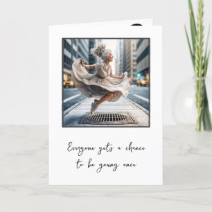 Happy Old Lady For a Birthday Card