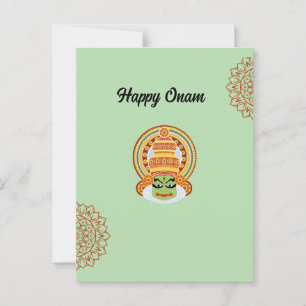 happy onam greeting postcard