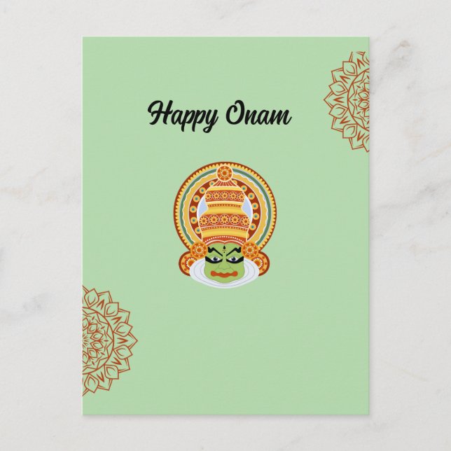 happy onam greeting postcard (Front)