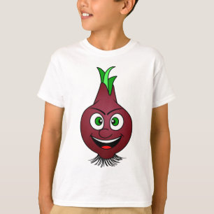 Happy Onion Vegan Vegetable Illustration T-Shirt